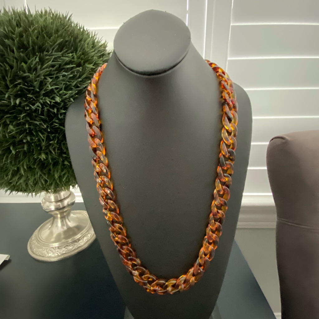 8 Other Reasons Nwot Tortoise Acrylic Chain Link Necklace 14$